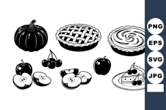 Pumpkin apple cherry pie slice whole fruit and sliced fresh Product Image 1