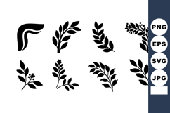 Laurel wreath vector set with various leaf designs and elega Product Image 1