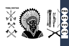 Tribal heritage native american chief with traditional weapo Product Image 1