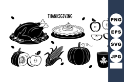 Thanksgiving holiday dinner with roasted turkey pumpkin pie Product Image 1