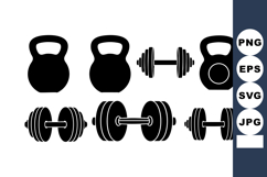 Kettlebells and Dumbbells Vector Set for Fitness Training Eq Product Image 1