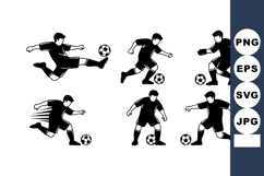 Soccer players kicking and dribbling ball in dynamic action Product Image 1