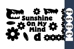 Sunshine on My Mind typography design with stylized flowers Product Image 1