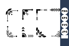 Decorative black floral corner vector elements for design an Product Image 1