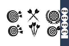Dartboard and darts vector set with target symbols and game Product Image 1