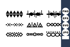 African tribal pattern vector collection with geometric blac Product Image 1