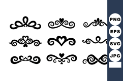 Decorative heart swirl vector design elements for elegant vi Product Image 1