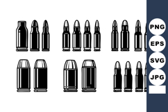Bullet cartridge vector set with different calibers and desi Product Image 1