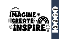 Imagine Create Inspire motivational vector design with artis Product Image 1