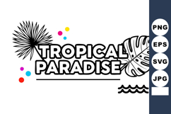 Tropical paradise design with palm leaves and colorful dots Product Image 1