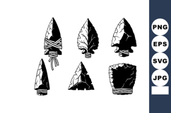 Stone Arrowheads and Spearheads Ancient Tools Sharp Edges Pr Product Image 1