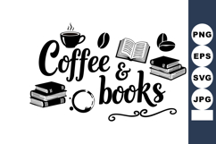 Coffee and books vector design with cup, coffee beans, and s Product Image 1