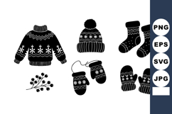 Winter clothing set including sweater hat socks mittens with Product Image 1