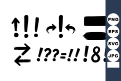 Hand drawn black exclamation marks question marks and arrows Product Image 1