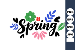 Spring floral design with colorful leaves and flowers in vib Product Image 1