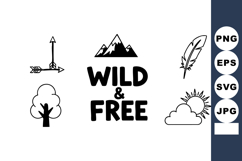 Wild and Free nature themed graphic elements with arrow tree Product Image 1