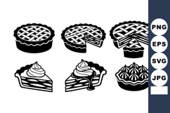 Classic pie silhouettes with lattice and whipped cream toppi Product Image 1