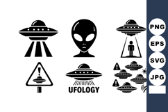 Alien spaceship vector collection with ufo, extraterrestrial Product Image 1