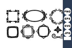 Vintage decorative black ornamental frames and floral design Product Image 1