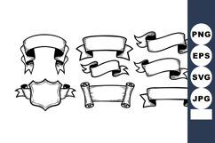 Vintage hand drawn ribbons and scrolls collection for decora Product Image 1