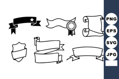 Vintage ribbon banners and scrolls with star and seal decora Product Image 1