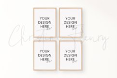 Neutral Wood Frame Mockup, Boho 4 Stacked Frames Mockup Product Image 3