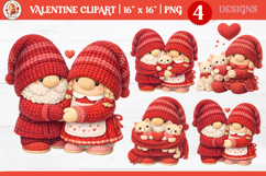 Valentines Day Latch Hook Fauh Gnome Clipart PNG Product Image 1