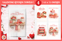Valentines Day Kitchen Towel, Vintage Valentine Cookies Product Image 1