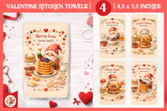Valentines Day Kitchen Towel, Cute Valentine Gnome Product Image 1