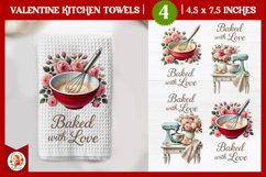 Valentines Day Kitchen Towel, Vintage Valentine Cookies Product Image 1