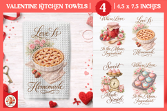 Valentines Day Kitchen Towel, Vintage Valentine Cookies Product Image 1