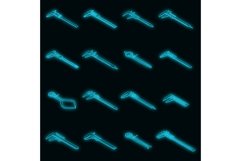 Calipers icons set vector neon Product Image 1