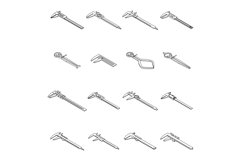Calipers icons set vector outline Product Image 1