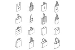 Eco bag icons set vector outline Product Image 1
