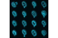 Manometer icons set vector neon Product Image 1