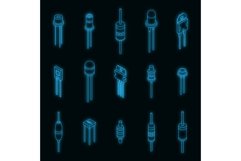 Diode icons set vector neon Product Image 1