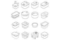 Foot bath icons set vector outline Product Image 1