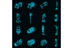 Pump icons set vector neon Product Image 1