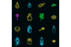 Canola icons set vector neon Product Image 1