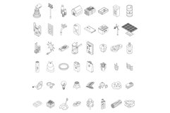 Natural resources icons set vector outline Product Image 1