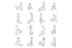 Cynologist icons set vector outline Product Image 1
