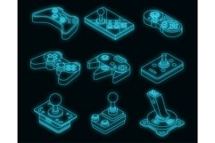 Joystick icons set vector neon Product Image 1