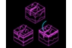 Surgical suture icons set vector neon Product Image 1