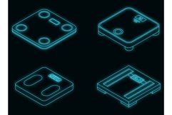 Weigh scales icons set vector neon Product Image 1