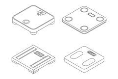 Weigh scales icons set vector outine Product Image 1