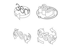 360 degrees icons set vector outine Product Image 1