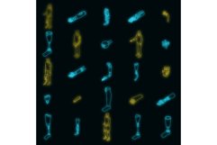 Artificial limbs icons set vector neon Product Image 1
