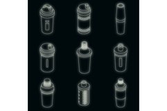 Shaker icons set vector neon Product Image 1