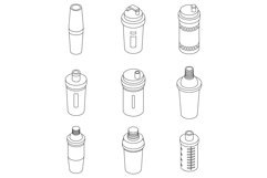 Shaker icons set vector outine Product Image 1