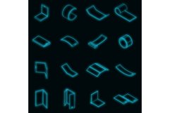 Flexible display icons set vector neon Product Image 1